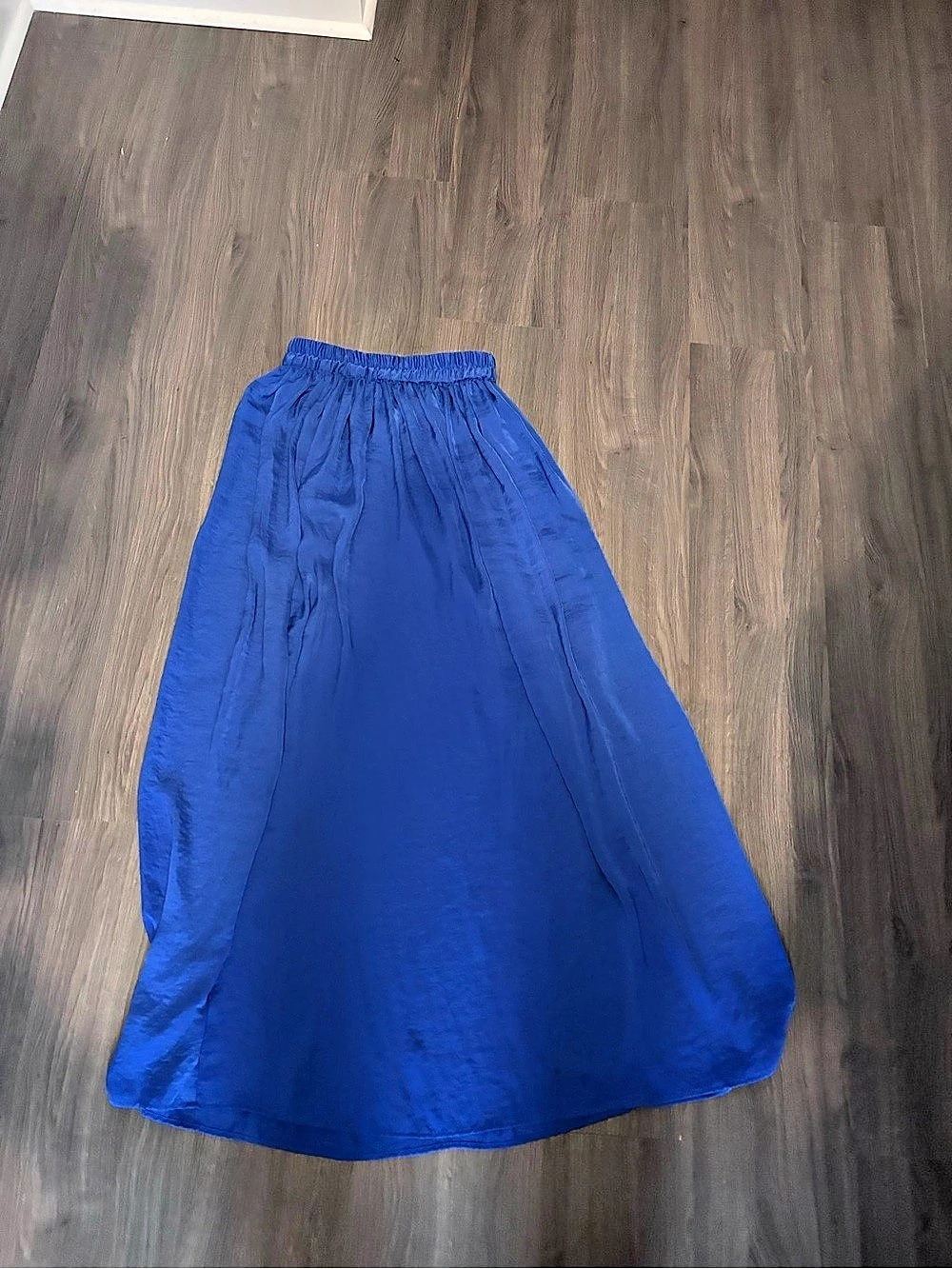 Mango Pleated Maxi Skirt in Blue Size Medium Like New